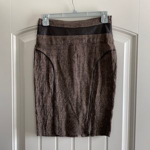 Brown pencil skirt